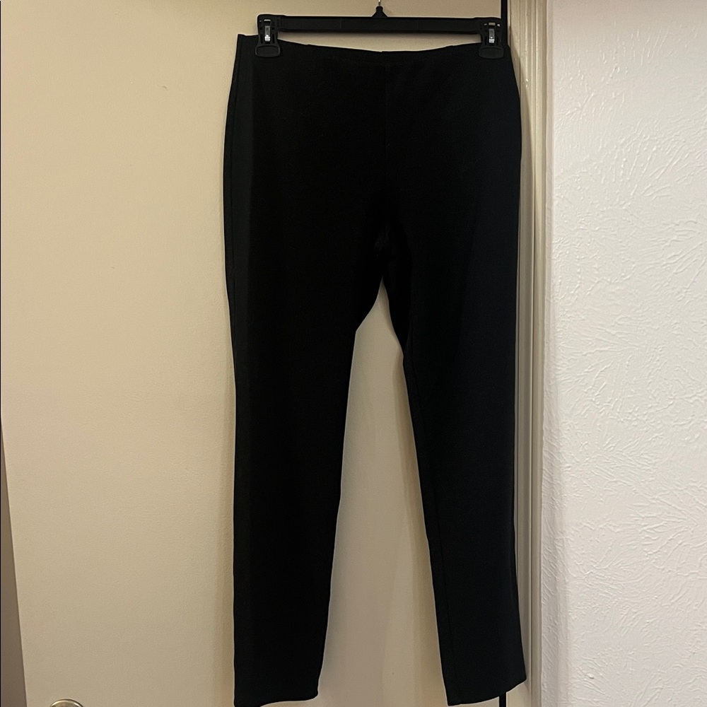 Eileen Fisher Classic Dark Charcoal Straight Leg Trousers